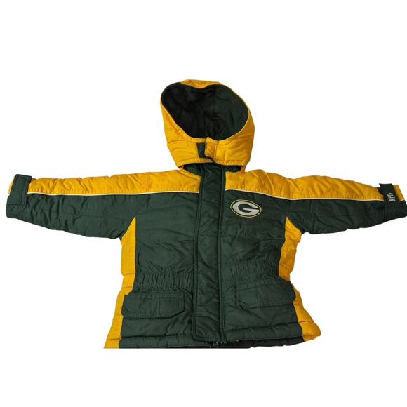 Vintage 24 Months Green Bay Packers NFL Coat Toddler Puffy Football - Picture 1 of 11